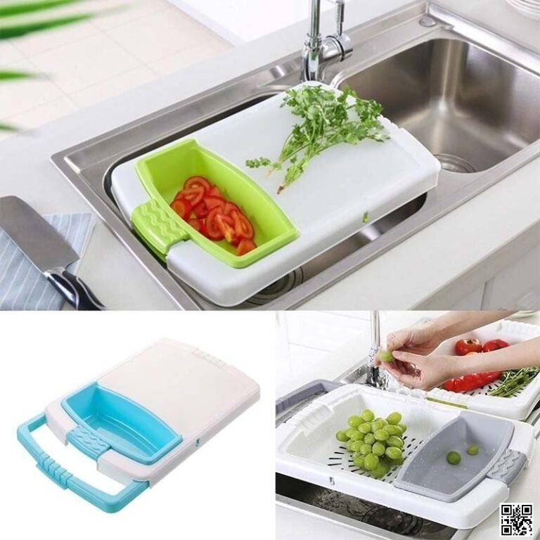 Multi-functional Chopping Board Water Drain Storage BasketPlastic Cutting Board with Strainer3-in-1 Household Fruit Vegetable Container Drain Basket