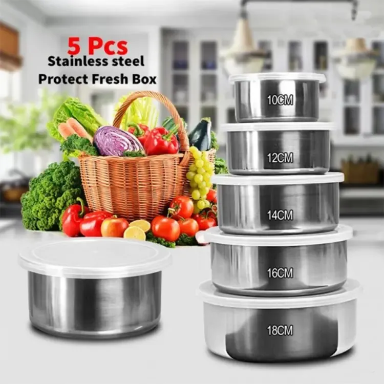 Protects Stainless Steel Fresh Box-5 pcs (P-1907)